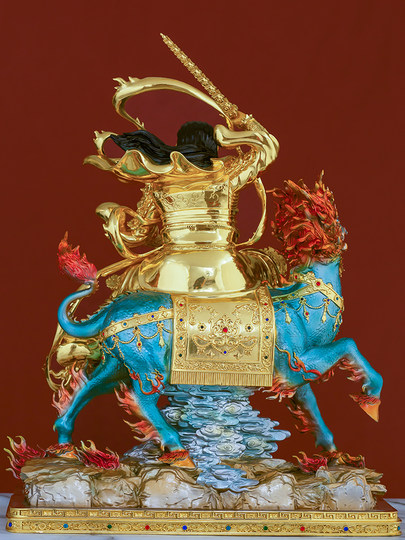 九天应元雷声普化天尊神像黄铜雷神雷祖大帝像居家供奉工艺摆件