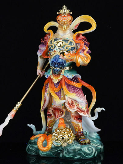 汉白玉蛇将军真身像招财蟒蛇太爷神像家用玄关招财供奉工艺品摆件