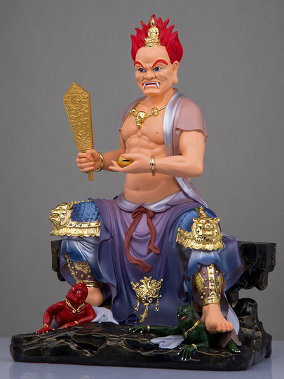 Resin Statue of the Bodhisattva with a Burning Face, New Model of the Bodhisattva with a Burning Face, Ghost King Statue Ornament