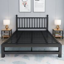 Iron frame bed Iron bed double bed 1 8 meters modern simple European iron art bed 1 5 meters single bed shelf Nordic bed