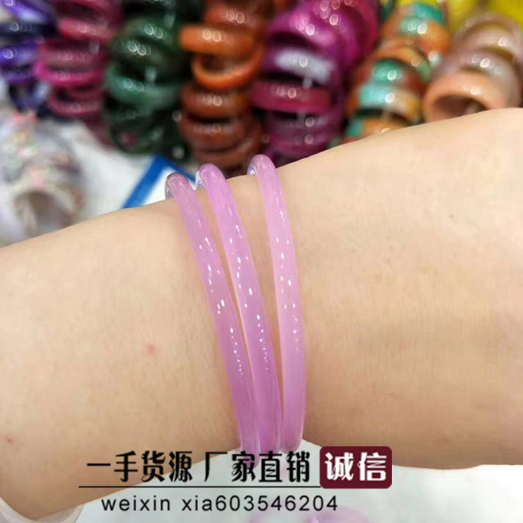 Gặp gỡ tinh khiết băng tự nhiên màu chalcedony vòng đeo tay dải mỏng Phiên bản Hàn Quốc của vòng tay ngọc mã não màu ban đầu hẹp dải mới khuyến mãi vòng tay dw chính hãng