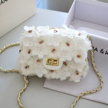Fashionable flower small square bag, fashionable chain bag, versatile