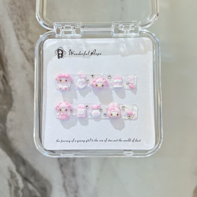 Melody Nail Art Accessories Cartoon Nail Art Material Kit Sanrio Wearable Nails Cute Nail Stickers