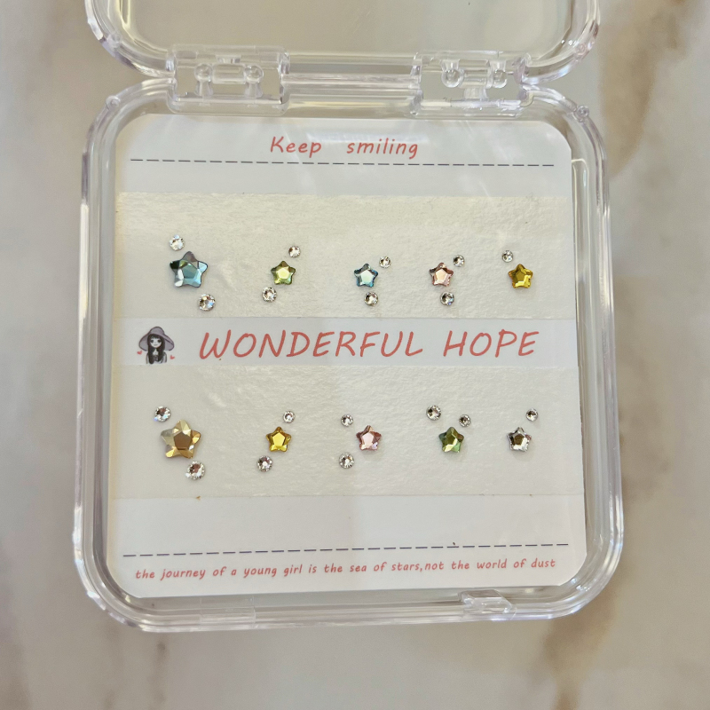 Swarovski Nail Art Diamond Material Kit, Hua Zi Diamond Nail Art, Star Nail Art, Spring and Summer Short Nails Swarovski Nail Art Diamond Material Kit, Hua Zi Diamond Nail Art, Star Nail Art, Spring and Summer Short Nails