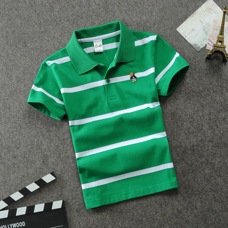Mùa hè mới 2018 cho trẻ em ngắn tay áo thun sọc cotton cho bé trai quần áo trẻ sơ sinh
