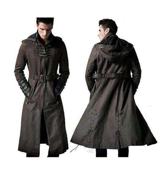 Rigel Men's Long Edition Hooded Leather Coat Coat Coat B07H7PZ8RZ US Direct Mail