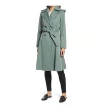 Via Spiga ladies long hooded windbreaker coat double breasted belt 6172826 USA Direct Mail