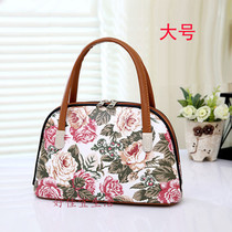 New mini fashion trumpet elderly bag leather portable change wallet small canvas multi use grandma cloth bag women