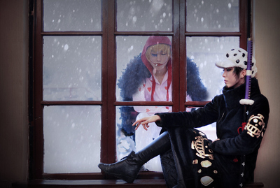 Cosplay Anime  One Piece Trafalgar Law Winter Outfit Hat and Windbreaker Cos Costume