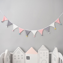 Macaroon flannel small colored flag fabric pennant ornaments children's room decoration tent accessories decoration