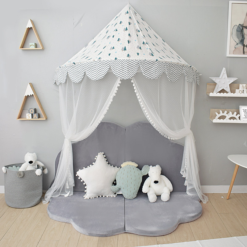Nordic wind children's tent house children's room wall hanging baby net bed head decorated half-month bedmantle reading angle