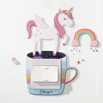 Stereo luminous children cartoon switch sticker wall sticker children's room kindergarten switch decoration