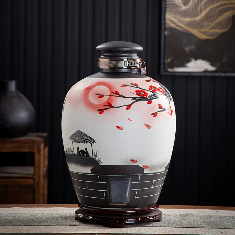 Керамический винный بسته для Jingdezhen объем 10 jin 20 jin 30 jin запечатанный кувшин для вина бочка для ликера винная бутылка антикварный винной кувшин