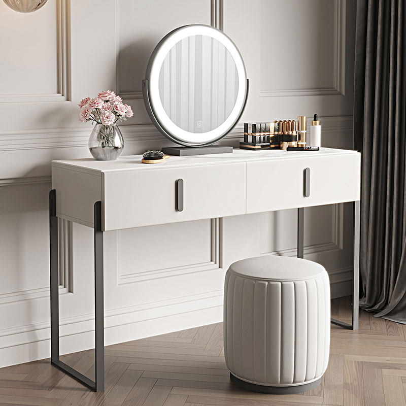 Italian Style Light Extravagant Makeup Bench Nordic Small Family Bedroom Modern Minimalist Nets Red Ins Makeup Table Rock Board Makeup Table