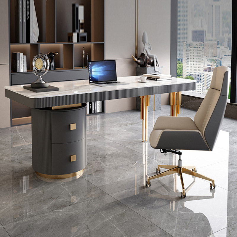 Rock Board Desk Light Extravagant Modern Computer Desk Home small family Type minimalist book room Desk bookcase Fancy Office Desk