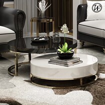 Light luxury Post-Modern round tea table modern simple small apartment model room living room Net red round size tea table