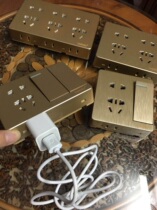 Gold brushed surface-mounted switch socket open five holes ten holes fifteen holes wall switch socket full 88