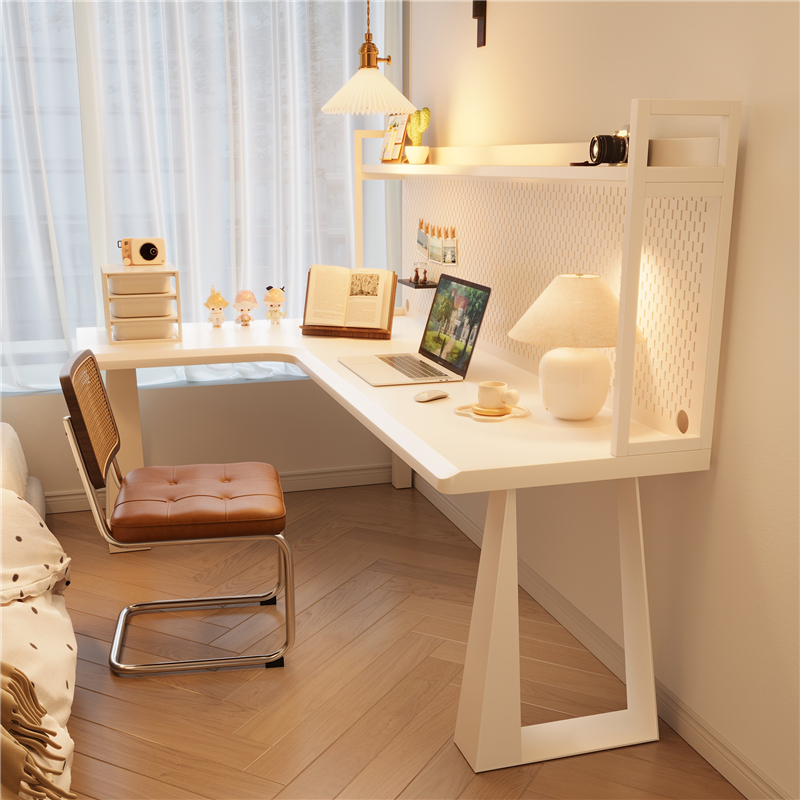 Solid Wood Bookshelf Integrated Wall-Mounted Corner 7-Shaped Desk Bedroom Children's Study Desk Pegboard Home Computer Desk Solid Wood Bookshelf Integrated Wall-Mounted Corner 7-Shaped Desk Bedroom Children's Study Desk Pegboard Home Computer Desk