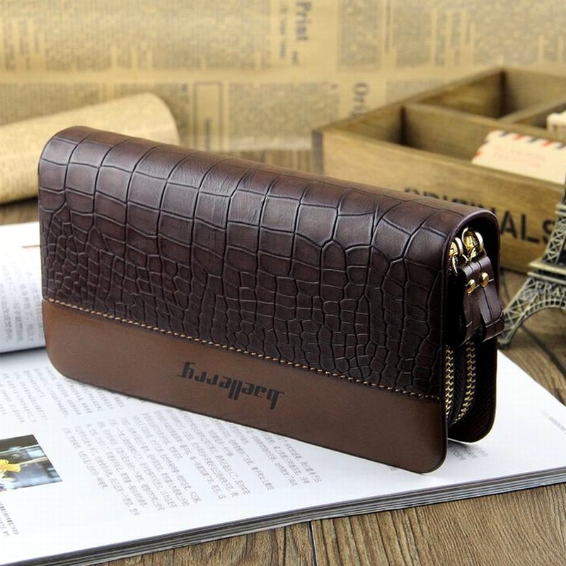 Wallet men's long zipper tide 2021 new fashion crocodile pattern youth personality soft leather large capacity clutch bag