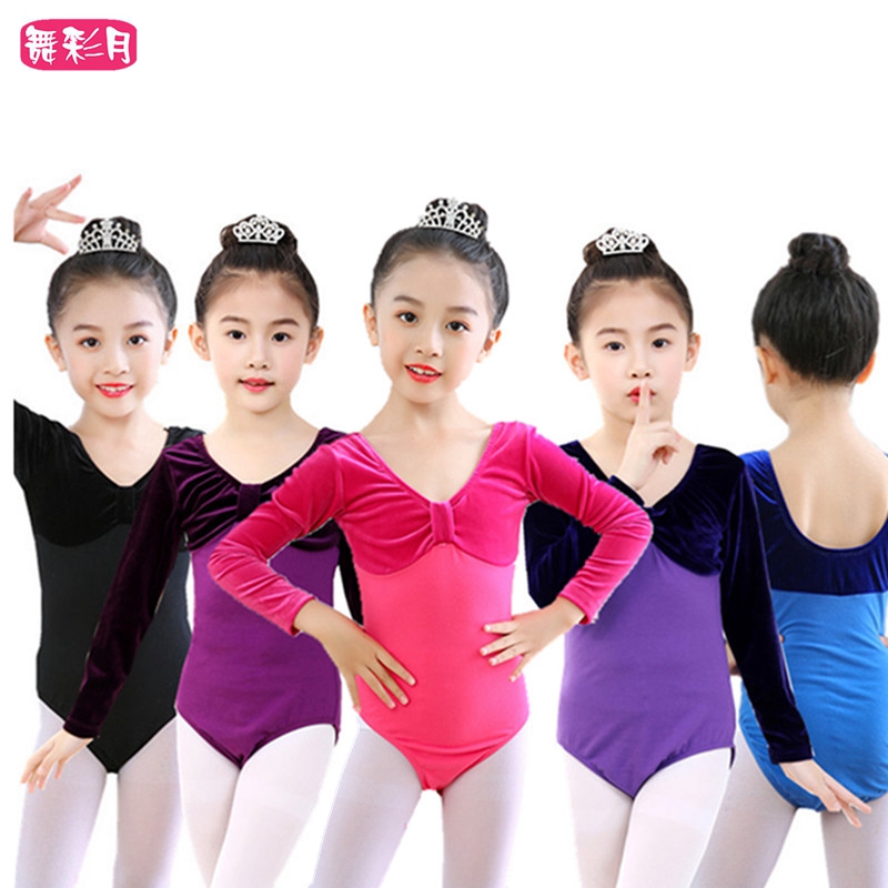 Children Dance Exercises for women Latin ethnic dance Appraisal Exam Clothing Summer Spring Autumn Winter Long Sleeves Full Cotton Gold Velvet