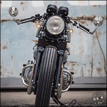 Retrofit retro motorcycle rearview mirror handlebars reflective mirror Xinyuan 400 Yu-Man GN Longjia stainless steel inverted car mirror