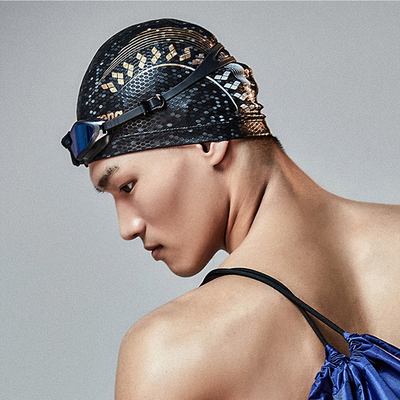 Arena阿瑞娜新款泳帽 外胶里布时尚护耳游泳帽成人男女防水不勒头