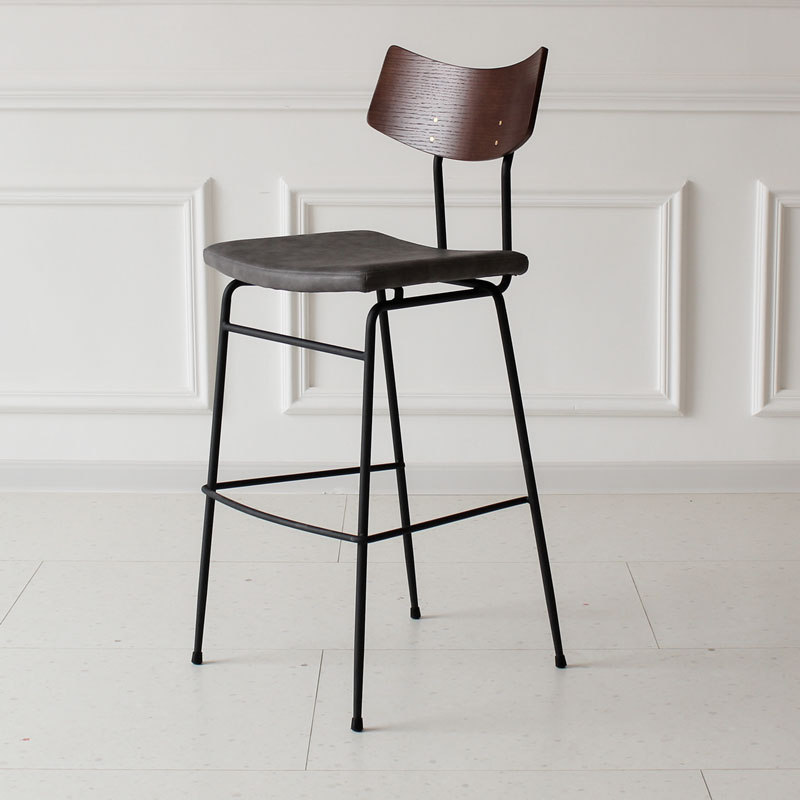 Bar chair industrial style retro designer home wrought iron bar chair net red dining chair leather ant high stool