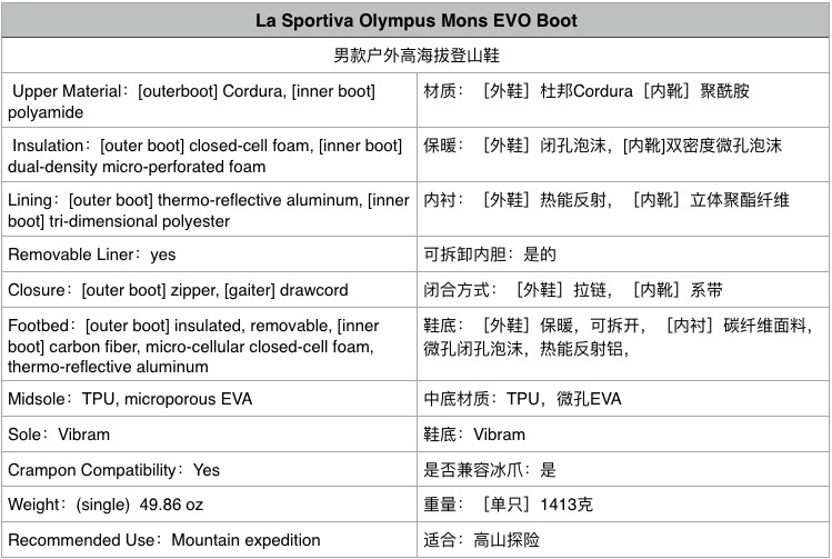 La Sportiva Olympus Mons EVO khởi động của nam giới cao độ cao ngoài trời giày leo núi