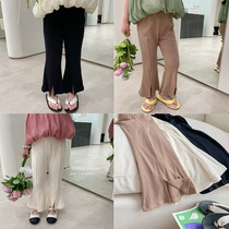 Girl Crossing Horn Pants Han Baby Summer Draw New Stretch Fixed Trousers Children Black Casual Pants Thin