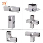 Thép không gỉ dày vuông ống nối tee 25 * 25 ống vuông kệ kệ hiển thị giá đỡ phụ kiện ống vuông