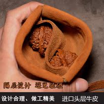 Imported Head Layer Cow Leather play genuine leather bag walnut cashier bag Starmoon Bodhi Hand strings Pendant Jewelry Cashier Bag bag