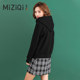 Miziqi sweatshirt women's 2024 new hot style hooded design loose autumn and winter velvet zipper cardigan jacket