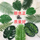 Balloon decoration leaves gold and silver dark green turtle back leaves sunflower coconut leaves Brazilian canna simulation leaves