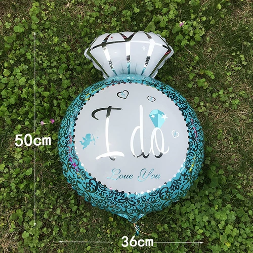 Обручальное кольцо, розовый бриллиантовый воздушный шар