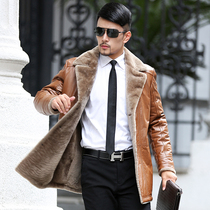 (Broken code) Haining fur one male long first layer pure cowhide jacket thickened fur winter coat tide