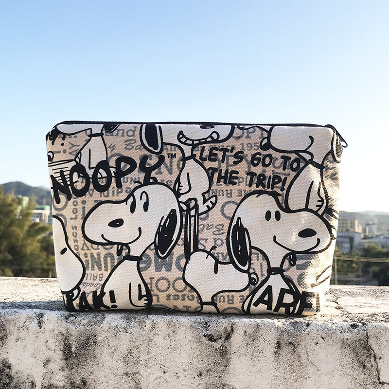 Cartoon canvas hand holding cosmetic bag Simpson kitty Chinchilla small new Doraemon SpongeBob large