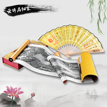 Silk scroll painting Silk Brocade painting classical style decoration hanging painting Qingming Shanghe Tu Lanting preface calligraphy and painting gifts