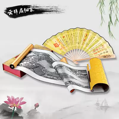 Silk scroll painting Silk Brocade painting classical style decoration hanging painting Qingming Shanghe Tu Lanting preface calligraphy and painting gifts