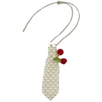 Вишневый галстук из бисера