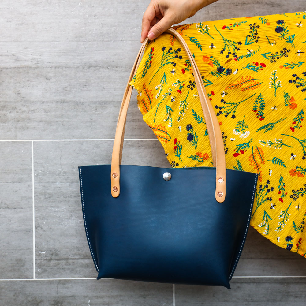 Playing with leather mourning Lightweight and simple full leather tote bag Dumpling bag Pure handmade leather goods Support customization