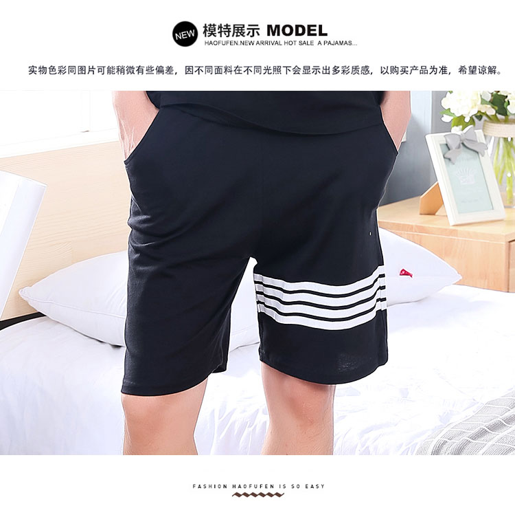 Quần short cotton nam mùa hè Bộ đồ ngủ cotton rộng cho nam Quần mùa hè mỏng thường xuyên Quần nam quần kaki