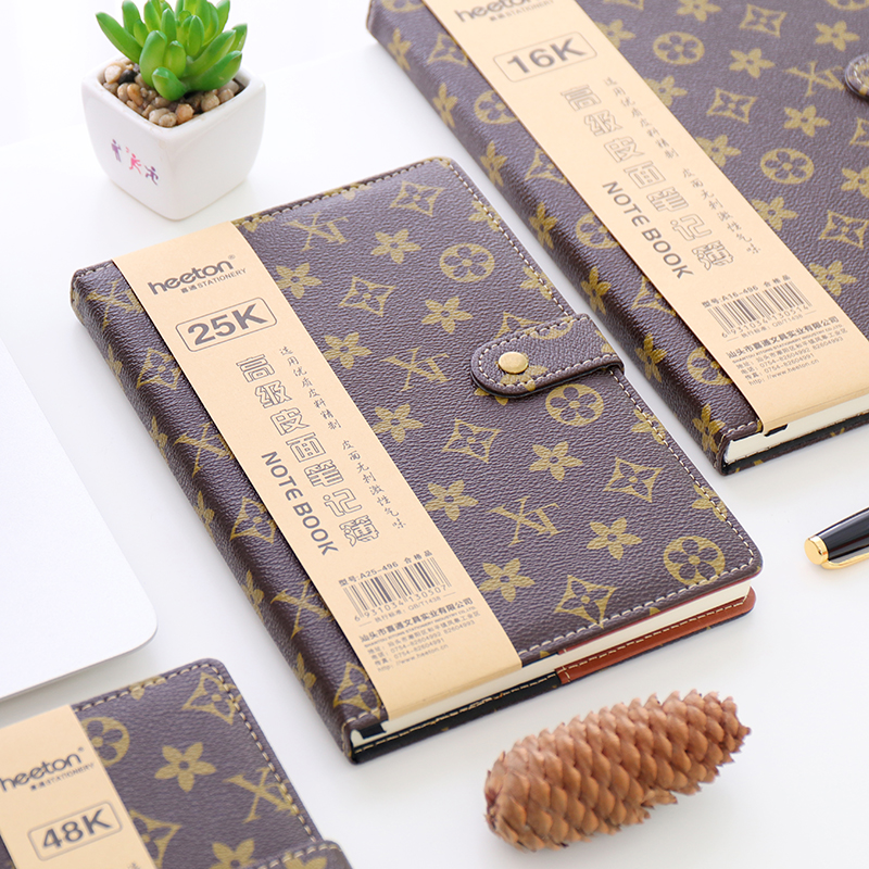Korean Stationery Diary Office Notebook Retro Business Hard Face 18K25K Notepad buckle buckle