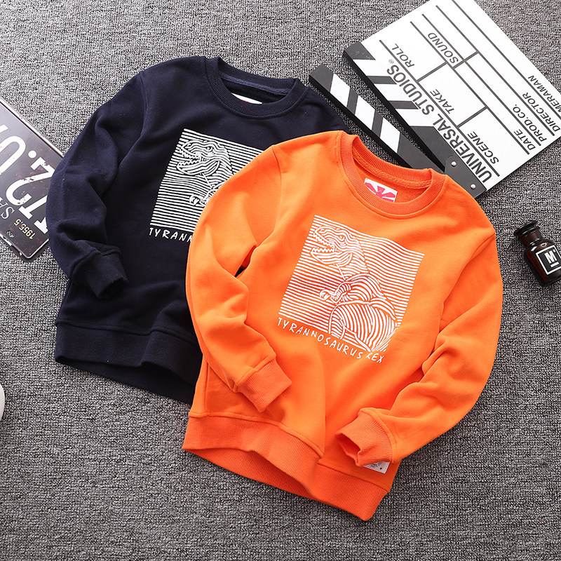 Boy dinosaur wei clothing spring and autumn model in the large children's cotton casual jacket casual top Korean version of children's long-sleeved cartoon guard clothing