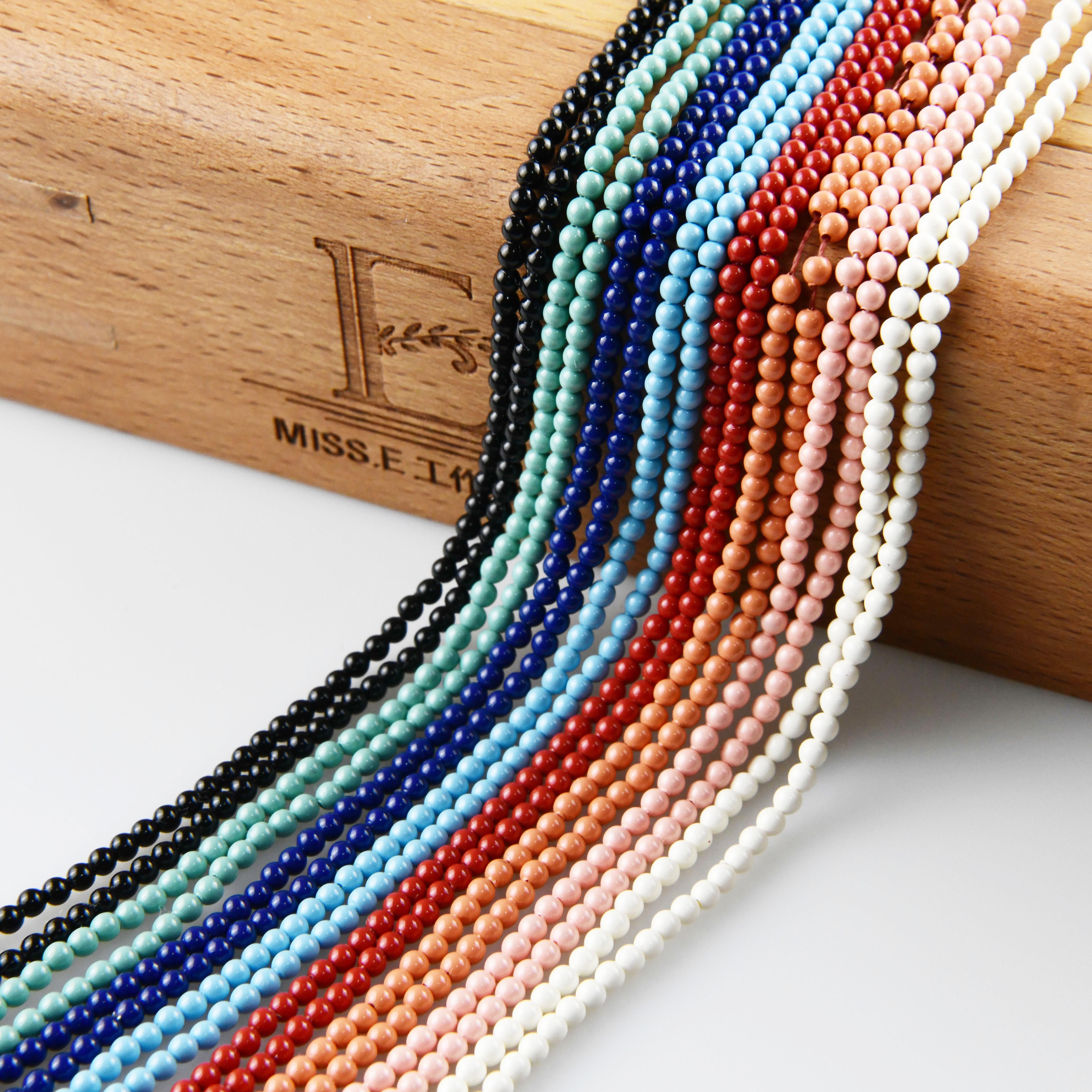 Schwaro Austria Crystal Pearl Straight Hole Pearl Method Embroidery Accessories Material Accessories Jewel Color 2mm