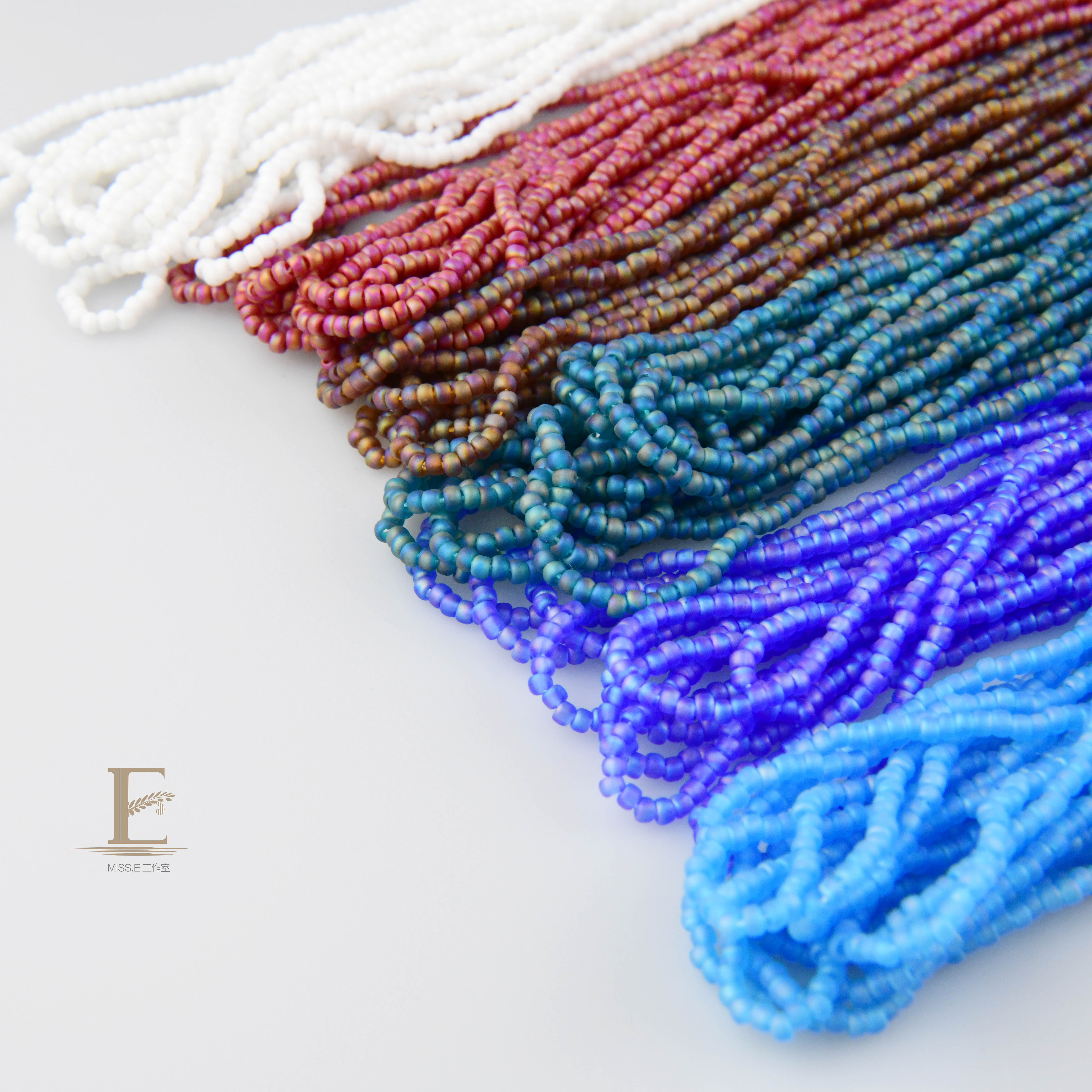 French embroidery rice beads imported from Japan TOHO2mm matte colorful rice beads A bunch of 50cm multi-color