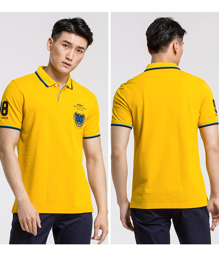 Onyje mùa hè màu rắn Paul ve áo cotton ngắn tay giản dị Áo thun mỏng nam thể thao Mỹ POLO aso polo