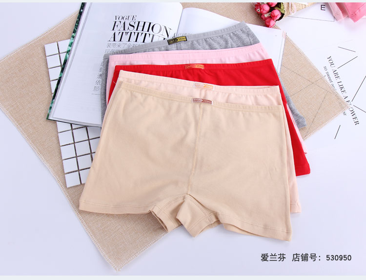 Quần short nữ boxer 2 quần lót mùa hè mid-up bốn góc quần short cotton quần chống ánh sáng an toàn quần chip nam