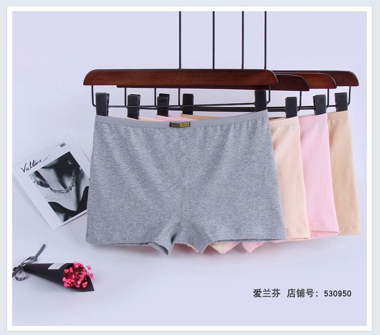 Nữ cotton boxer tóm tắt bốn góc quần bàn chân phẳng mùa hè chống ánh sáng quần an toàn trung eo cô gái cô gái quần short