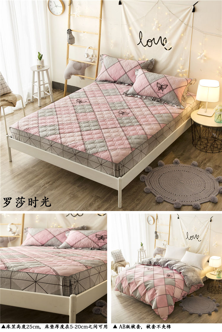 Bông trải giường có đệm lót tấm bạt lò xo đơn mảnh Bông cộng với khăn trải giường bằng vải bông Simmons mat chống trượt bảo vệ Ga chun chần Everon