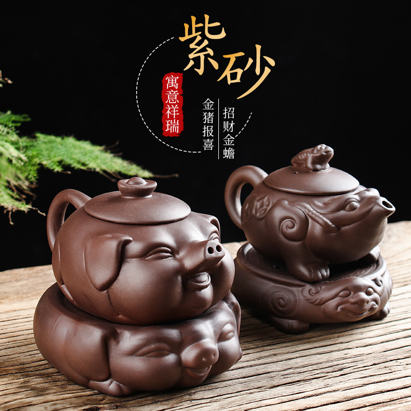 Lixing Purple Sand Jumud Teapot Tea Cup Tea Cup With Tea Tray Suit Small Qigong Fu Tea With Flushing Tea With Tea Pot tea kettle